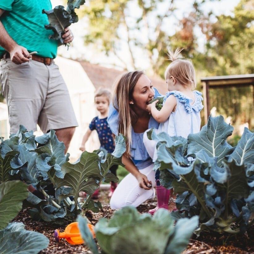 family gardening, homegrown, collard greens, garden, kids gardening,