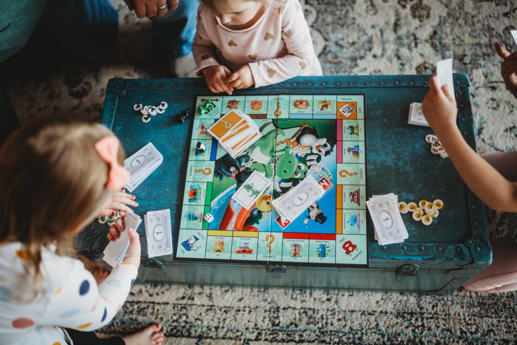 family activities board game, monopoly jr.