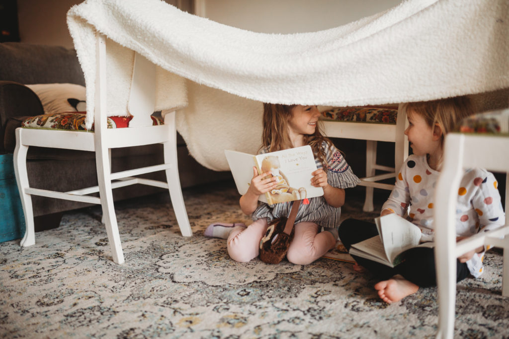 kids playing in a fort, fort building