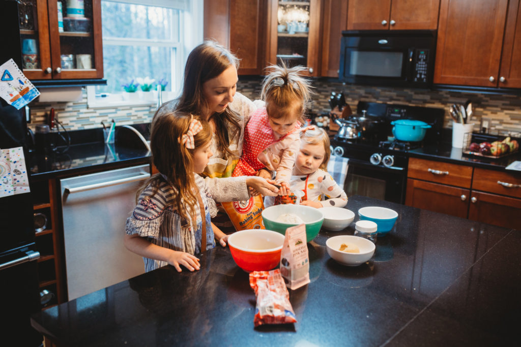 mom homemaking cooking with kids