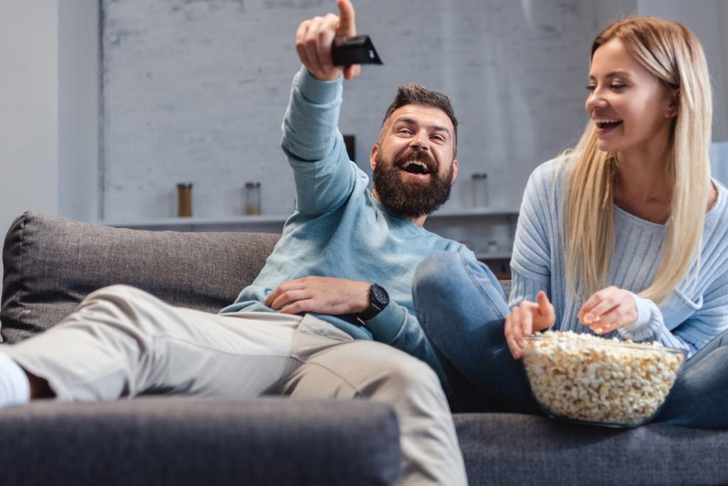 couple laughing together